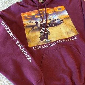 Burgundy and white Street Dreamz hoodie